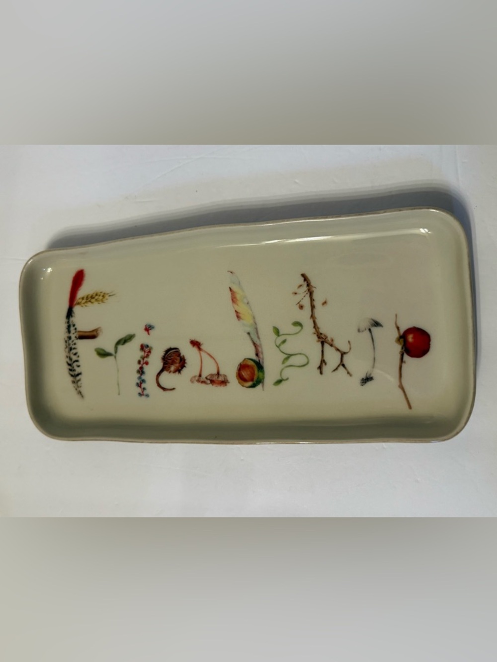 JULISKA FOREST WALK FRIENDSHIP TRAY SERVEWARE PORTUGAL CREAM RECTANGLE 10.5”